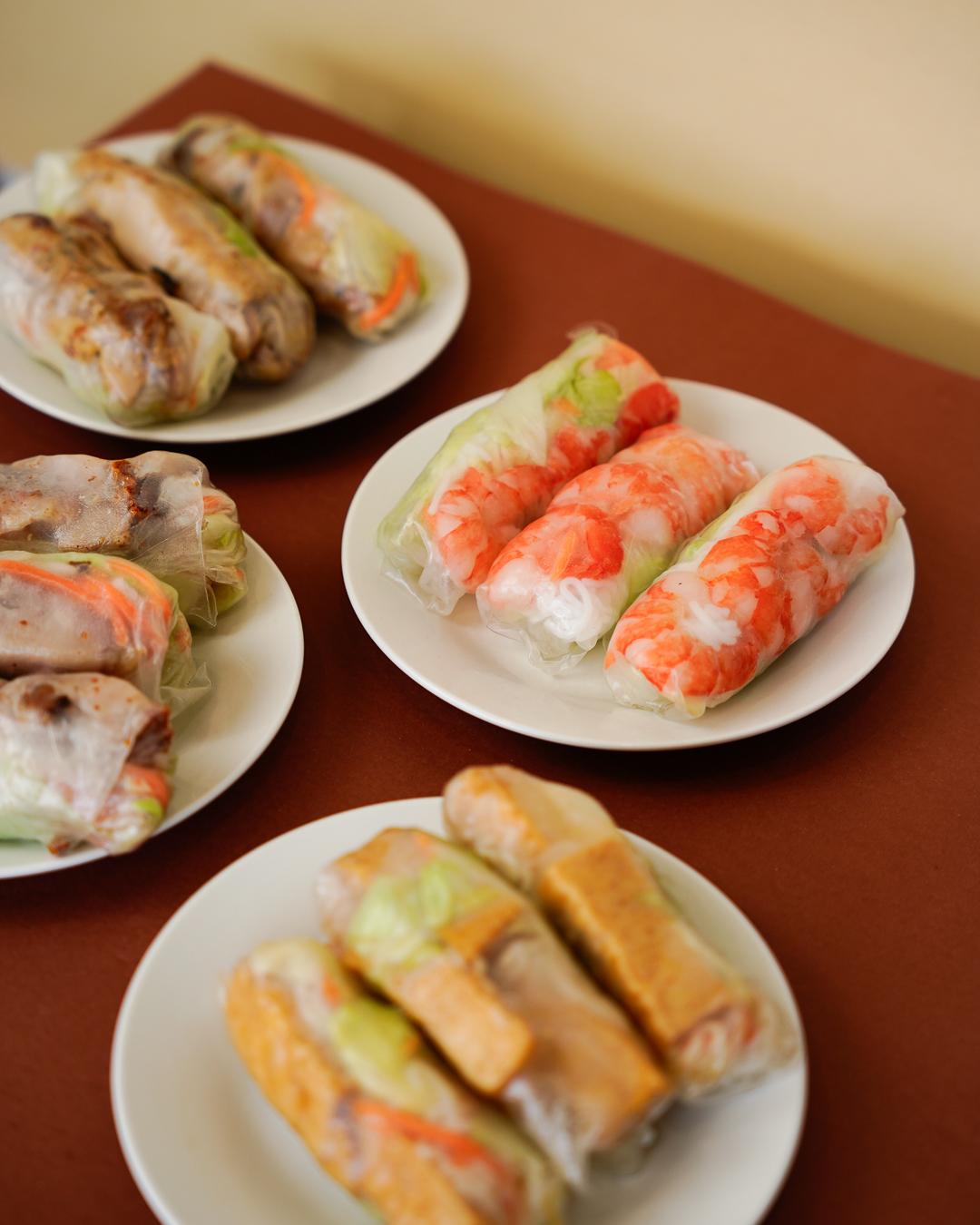 Fresh cold rolls in rice paper