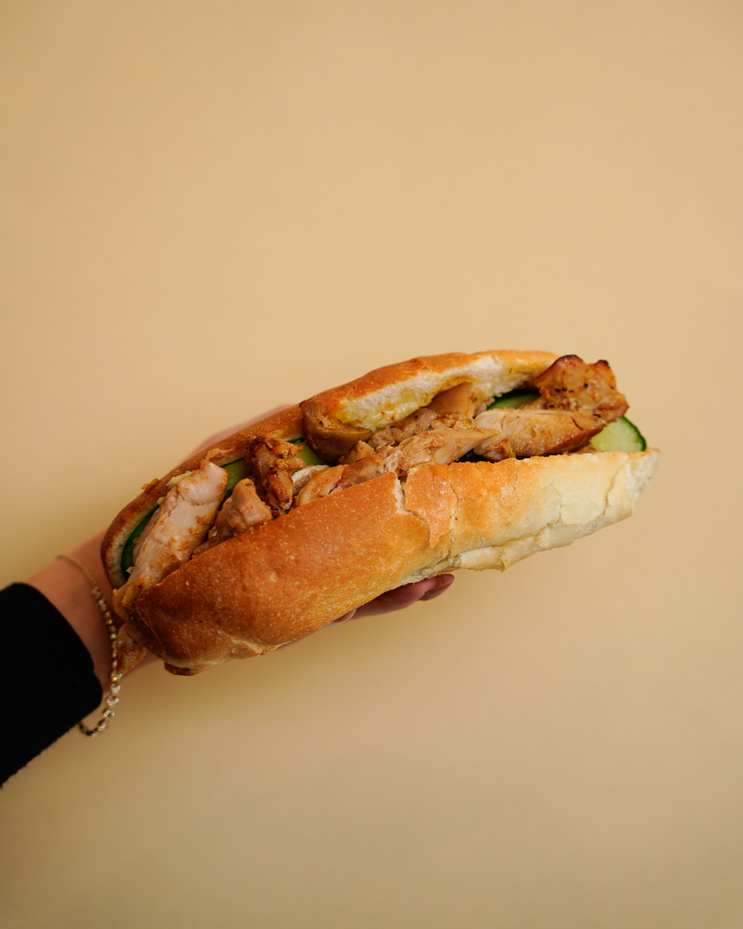 Combination banh mi with pork and chicken