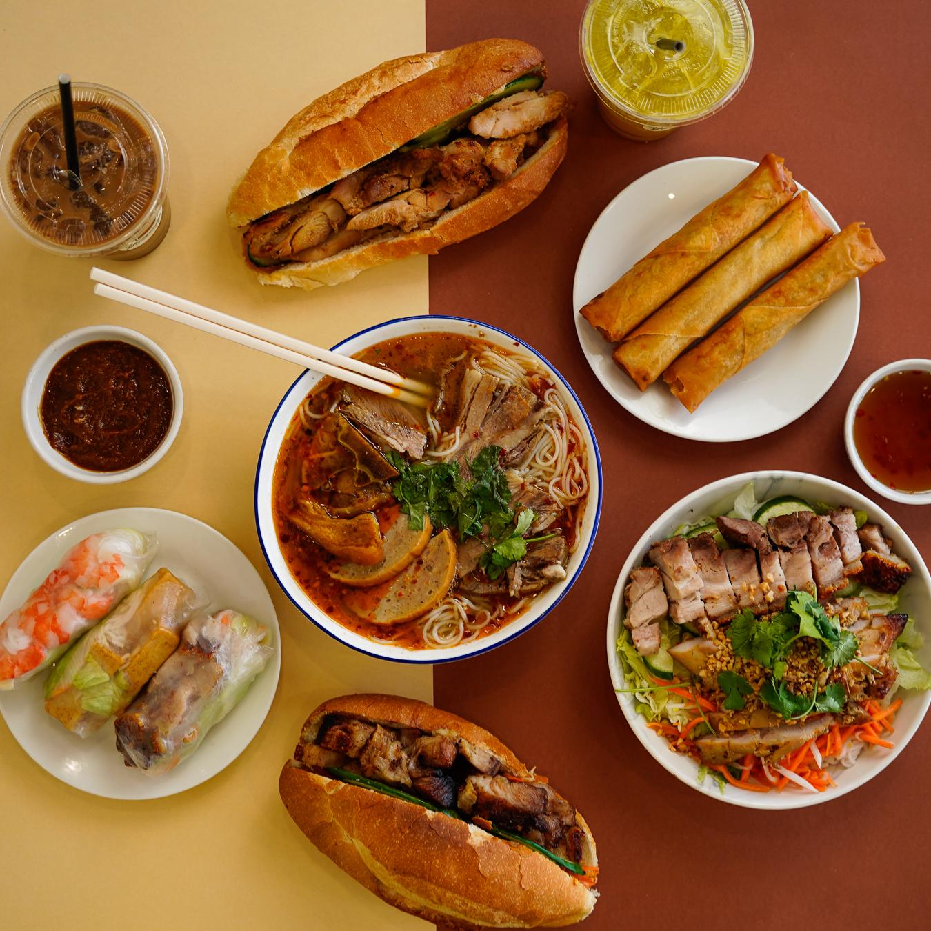 Spread of Yumrolls banh mi, cold rolls and bao buns, West Richmond