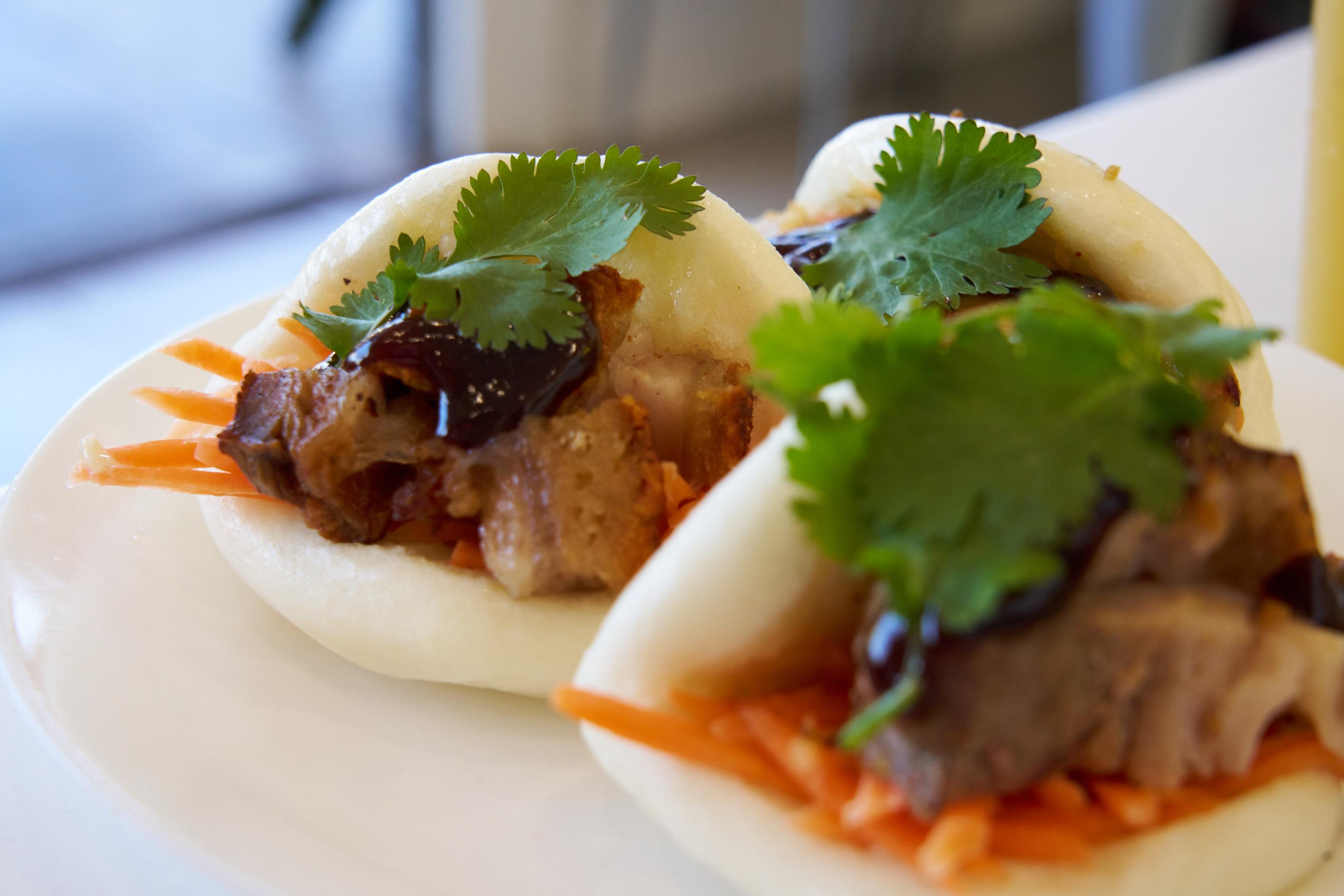 Steamed bao buns, three pieces